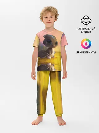 Детская пижама с брюками / Дракончик на берегу озера