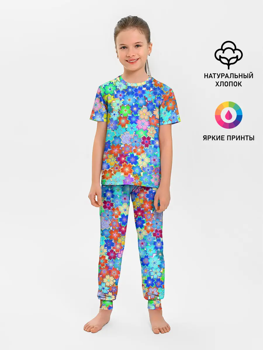 Детская пижама с брюками / Цветы весны