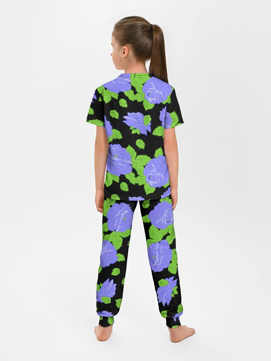 Детская пижама с брюками / Синие розы