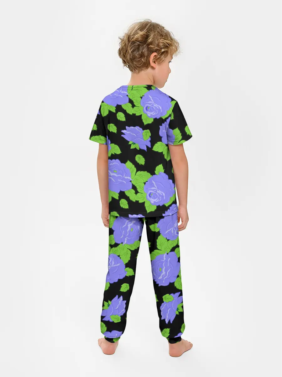 Детская пижама с брюками / Синие розы