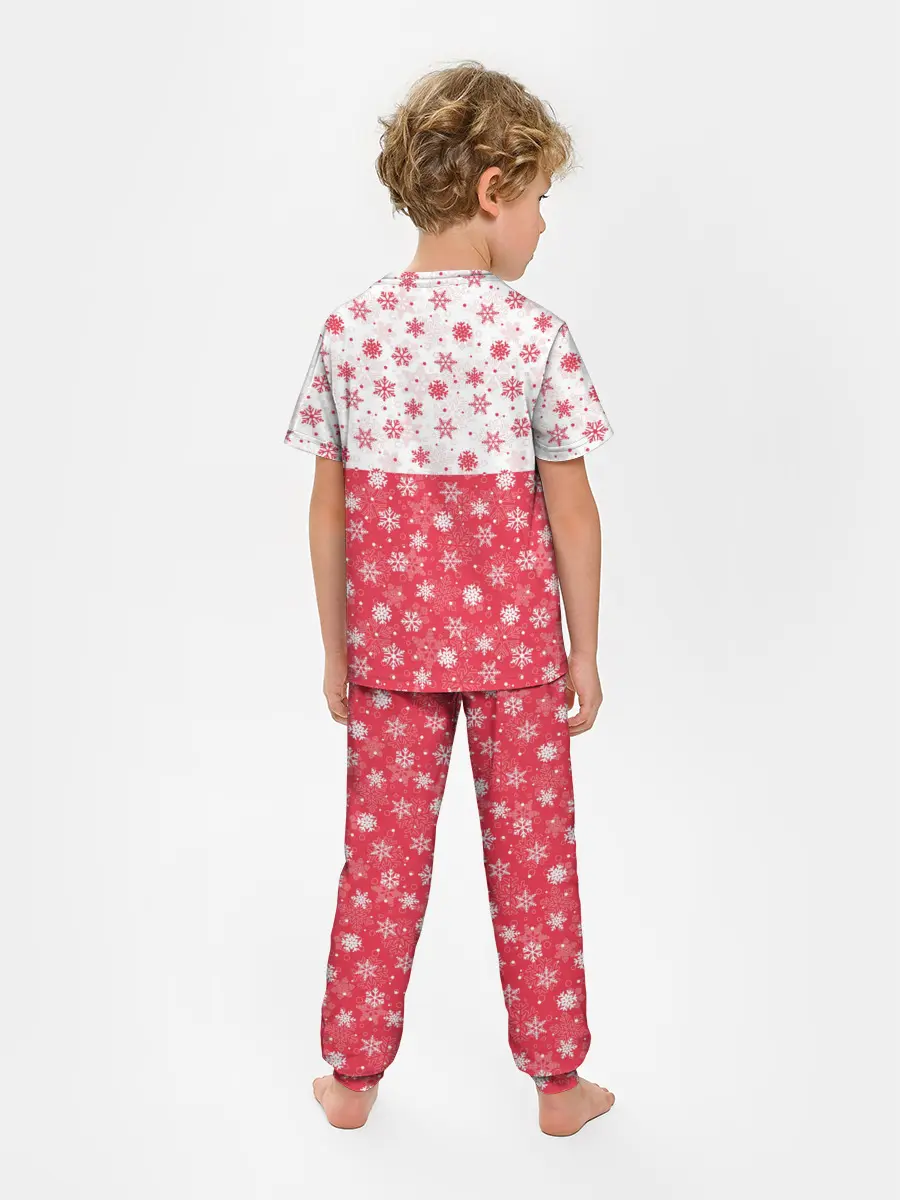 Детская пижама с брюками / Снежинки