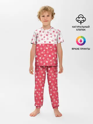 Детская пижама с брюками / Снежинки