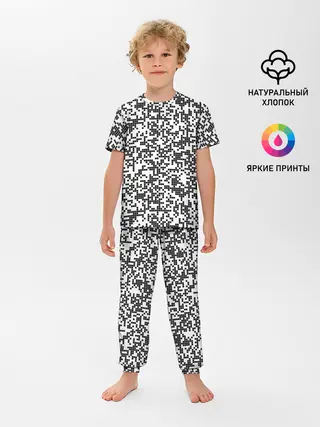 Детская пижама с брюками / Пиксельный Узор