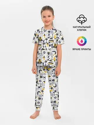 Детская пижама с брюками / Рыбалка