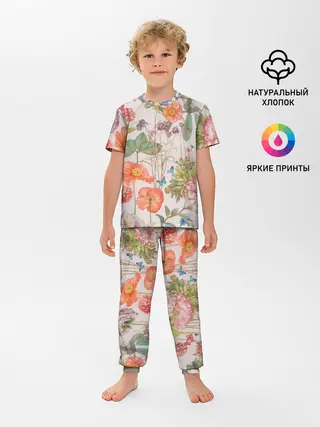 Детская пижама с брюками / Цветы