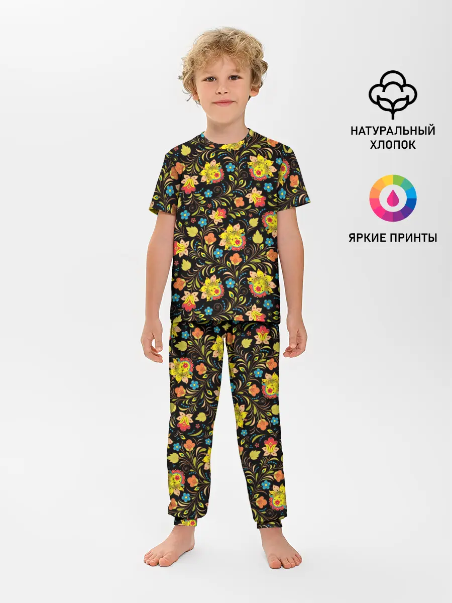 Детская пижама с брюками / Хохлома