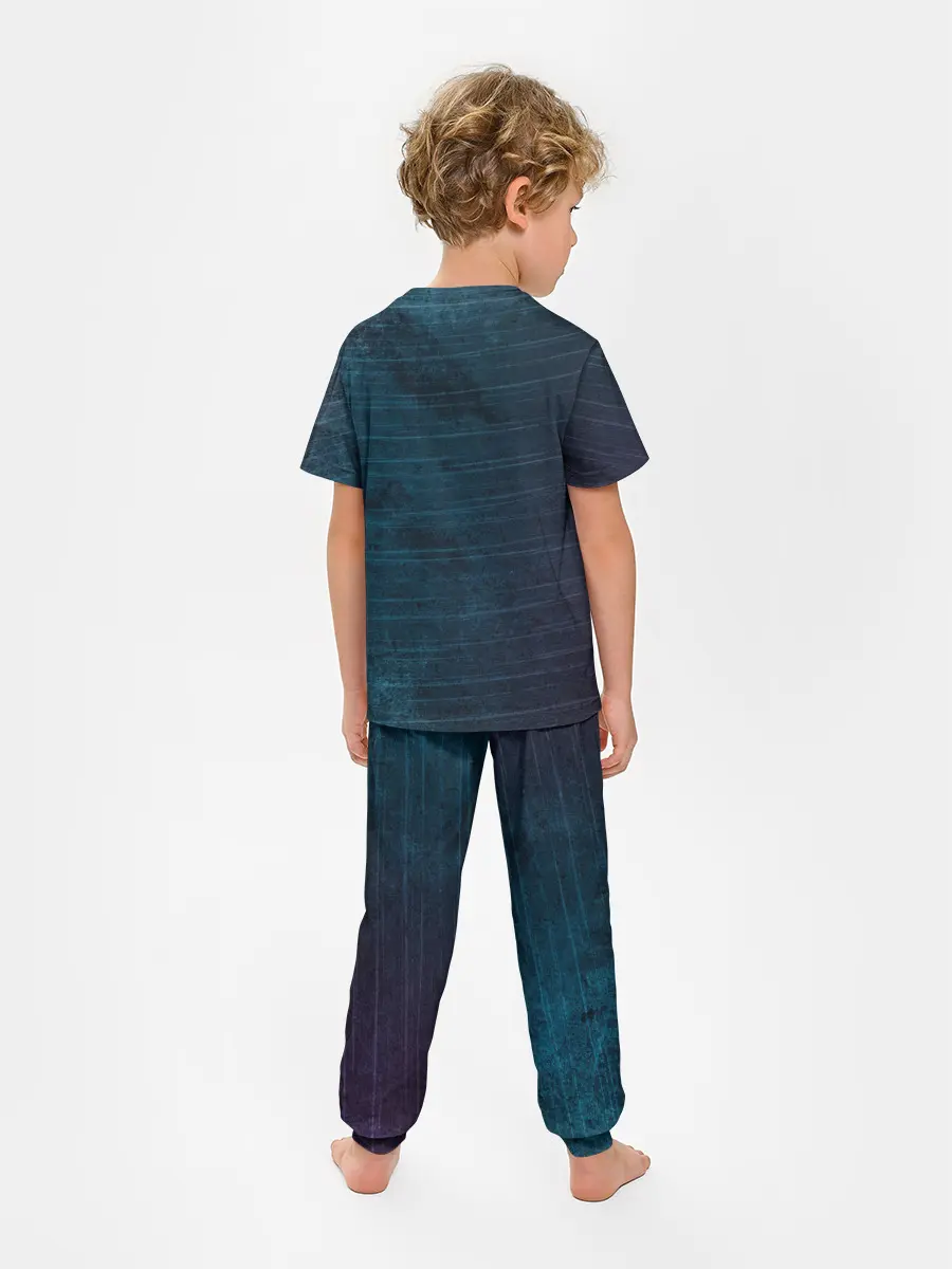 Детская пижама с брюками / Texture. Blue Ripples