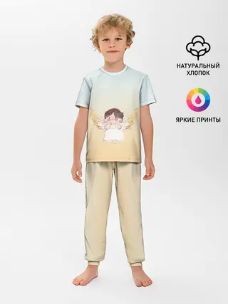 Детская пижама с брюками / акварельный ангелок