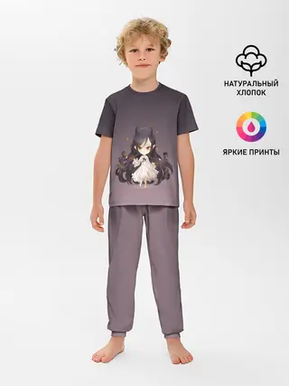 Детская пижама с брюками / демоница волосы змеи милашка