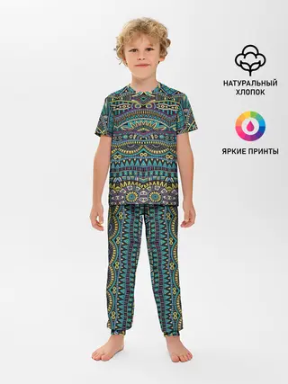 Детская пижама с брюками / Этнический узор