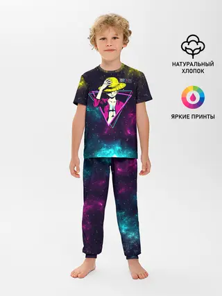 Детская пижама с брюками / Космический Луффи One Piece
