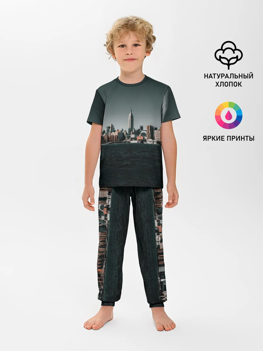 Детская пижама с брюками / Вид на Нью Йорк