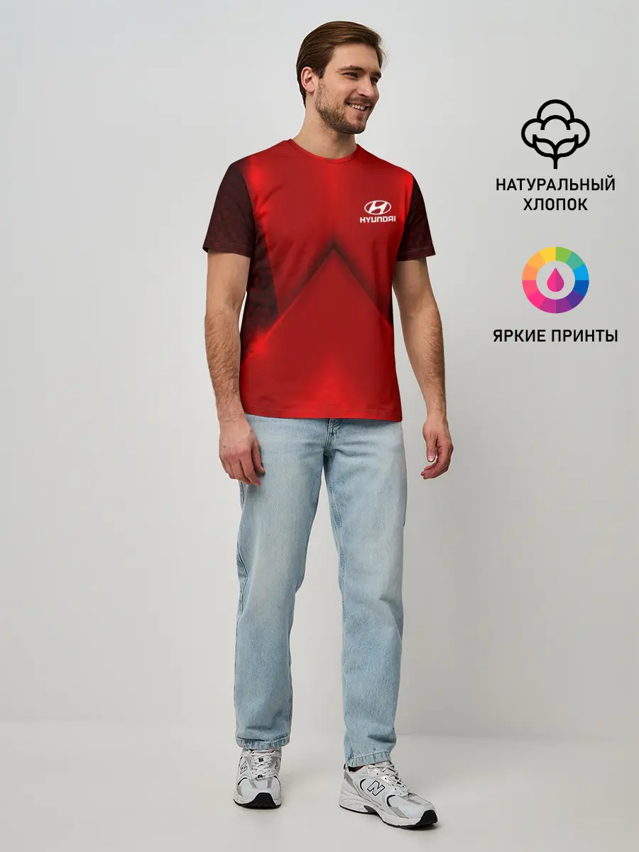 Мужская базовая футболка / Hyundai car sport RED