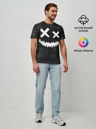 Мужская базовая футболка / BW Emoji