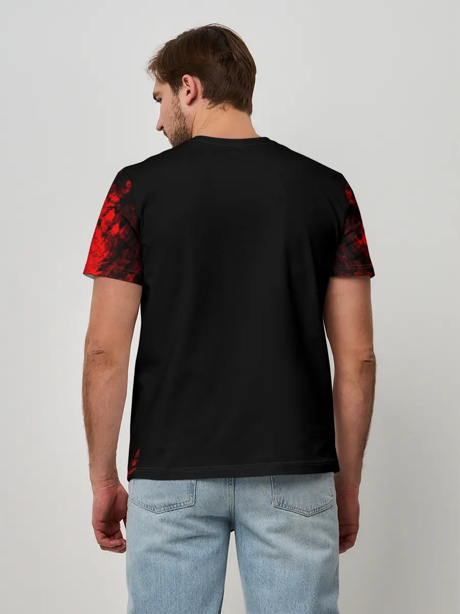 Мужская базовая футболка / monokuma красные потертости