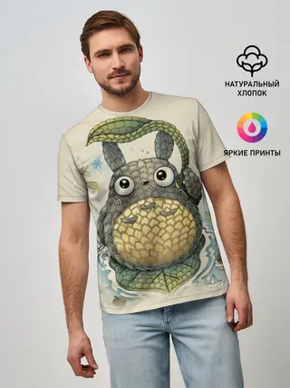 Мужская базовая футболка / My Neighbor Totoro заяц с чешуей