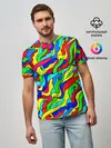 Мужская базовая футболка / Красочные узоры/абстракционизм
