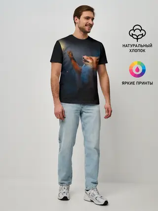 Мужская базовая футболка / Лиса и огонек