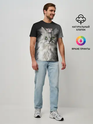 Мужская базовая футболка / Кот и мышка