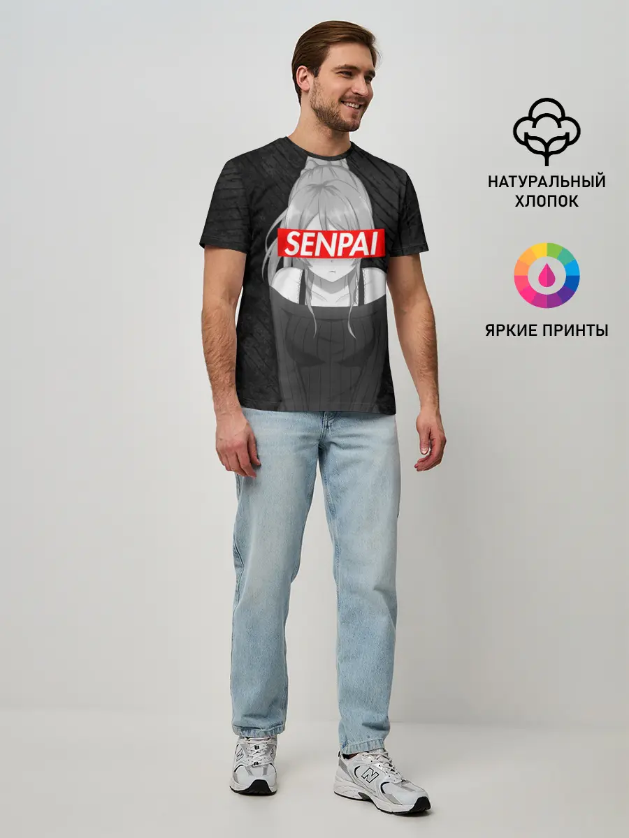 Мужская базовая футболка / Anime Senpai Girl