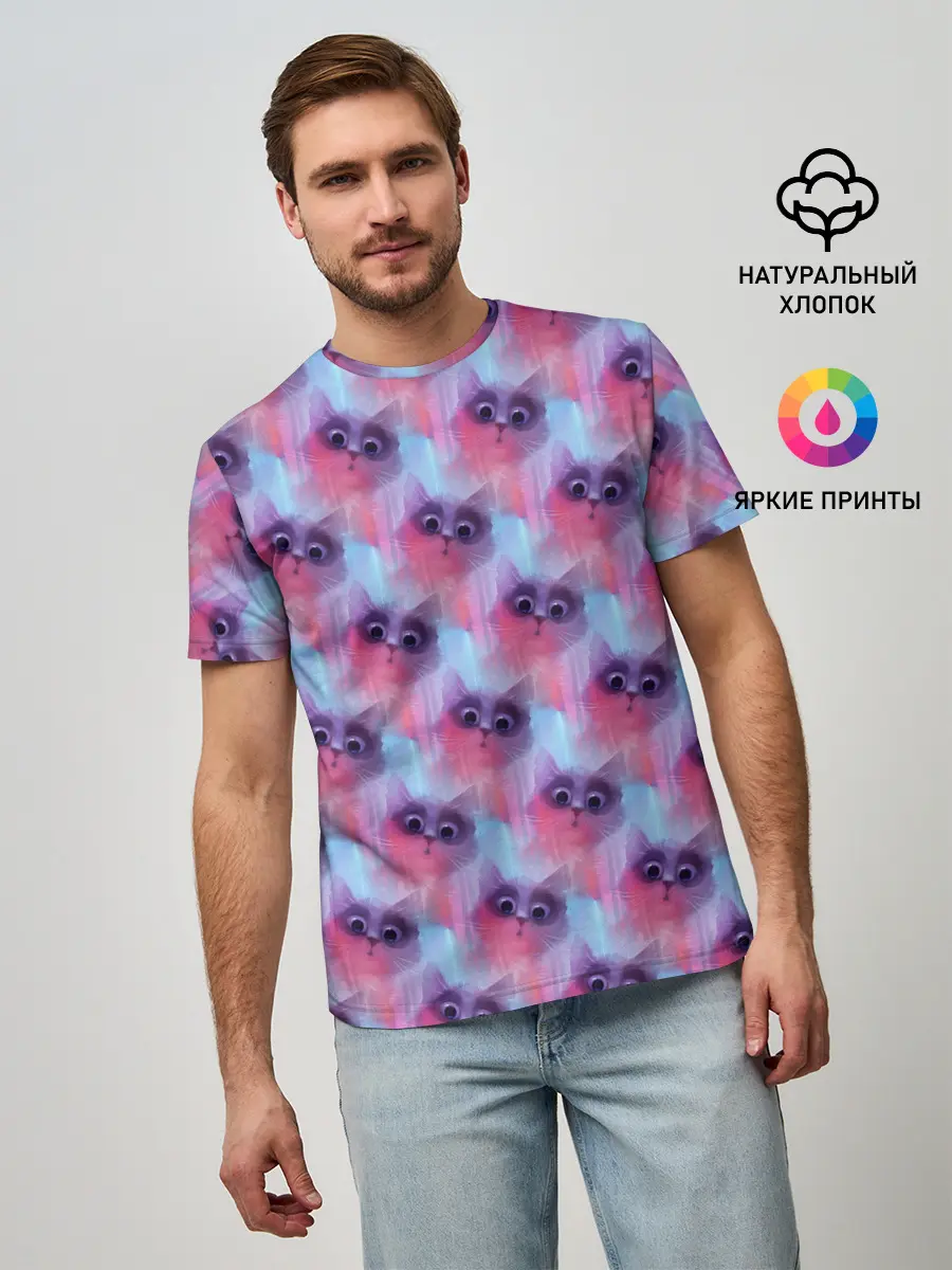 Мужская базовая футболка / Котята