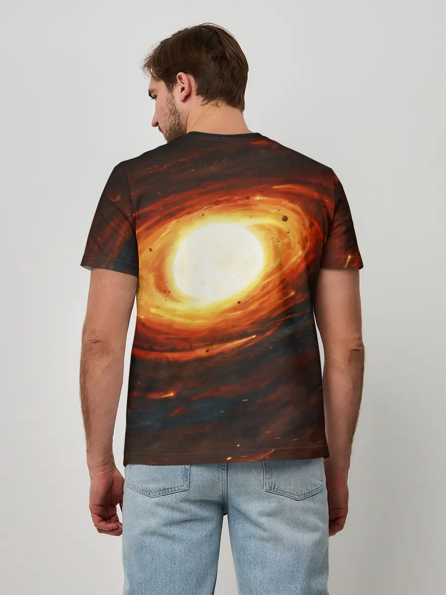 Мужская базовая футболка / ГАЛАКТИКА / КОСМОС / СОЛНЦЕ