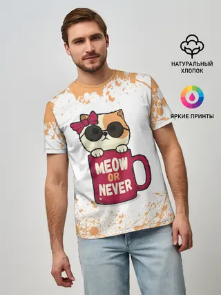 Мужская базовая футболка / МИЛЫЙ КОТЕНОК | CUTE KITTEN