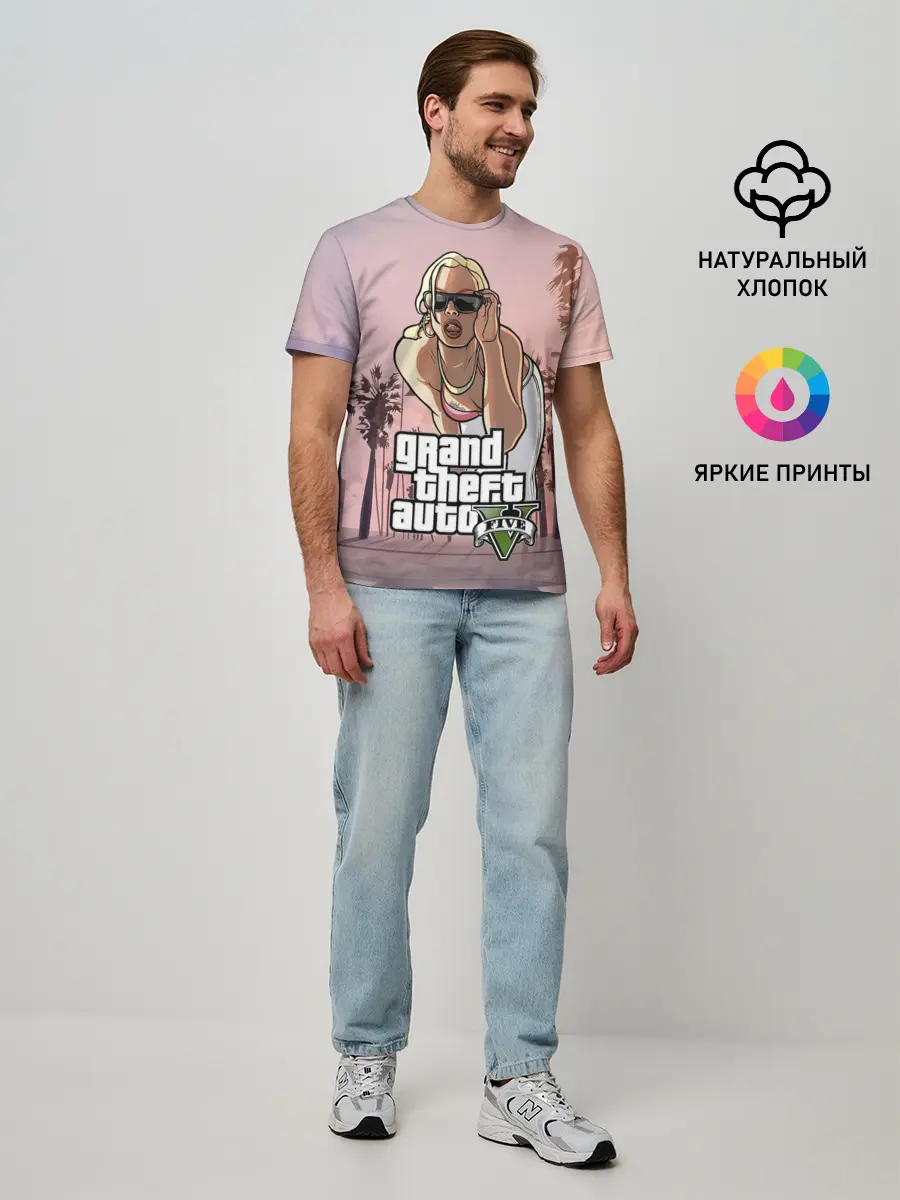 Мужская базовая футболка / Grand Theft Auto V девушка