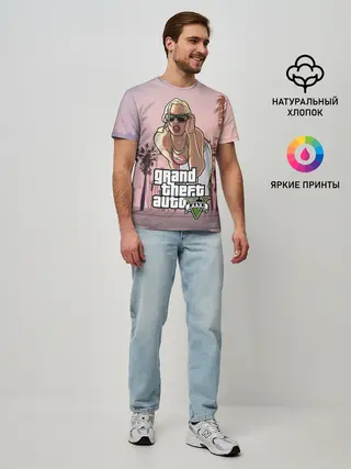 Мужская базовая футболка / Grand Theft Auto V девушка