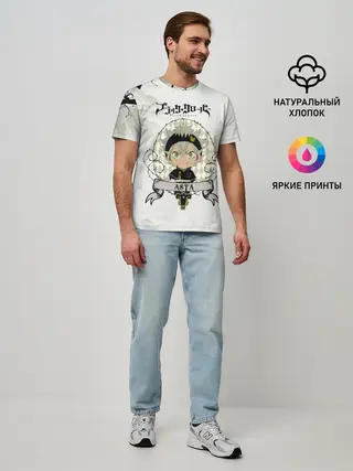 Мужская базовая футболка / Аста Чёрный клевер Япония