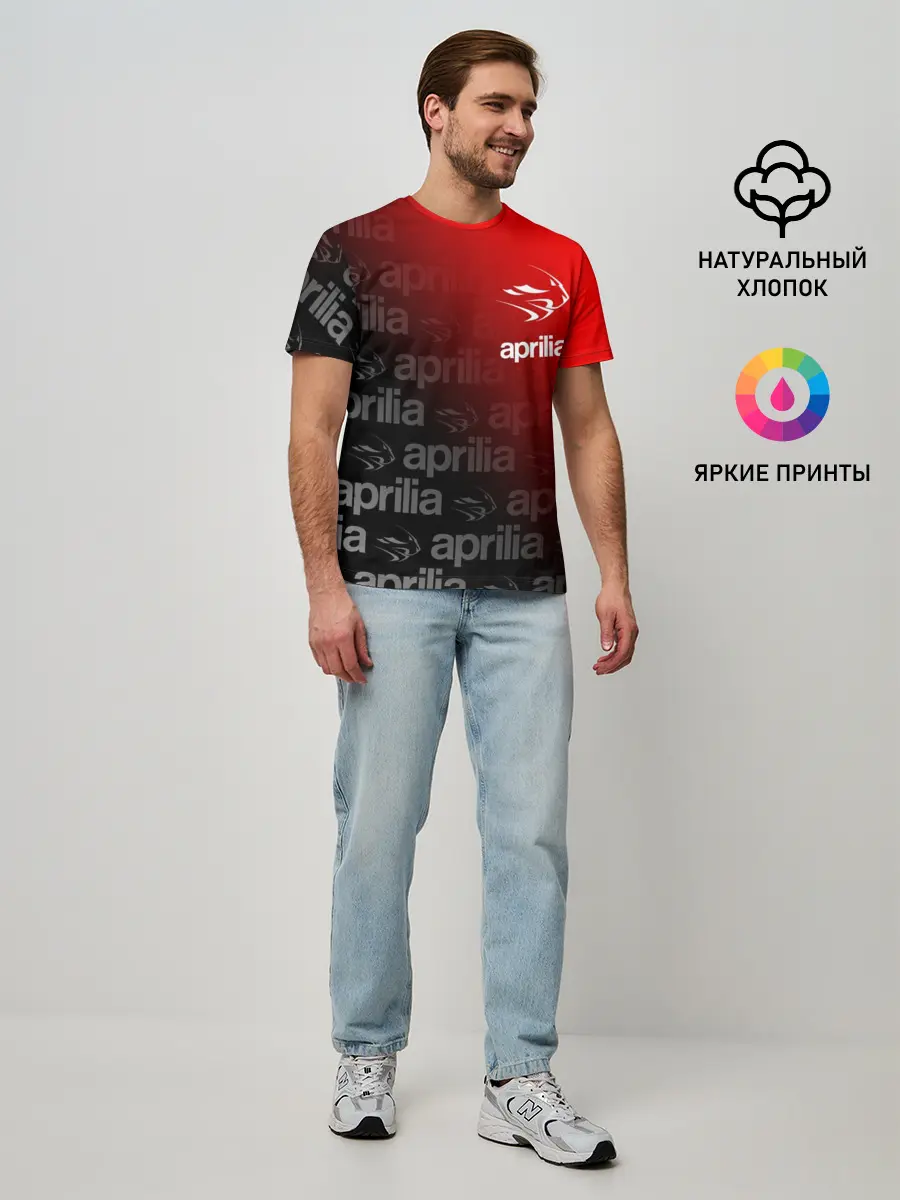 Мужская базовая футболка / APRILIA / АПРИЛИЯ / MOTO