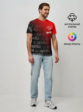 Мужская базовая футболка / APRILIA / АПРИЛИЯ / MOTO