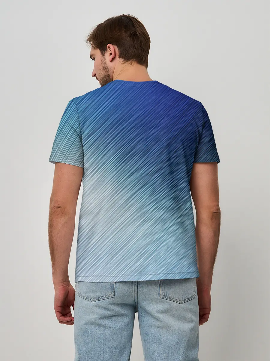 Мужская базовая футболка / Текстура. Оттенки льда