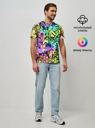 Мужская базовая футболка / Радуга ахегао