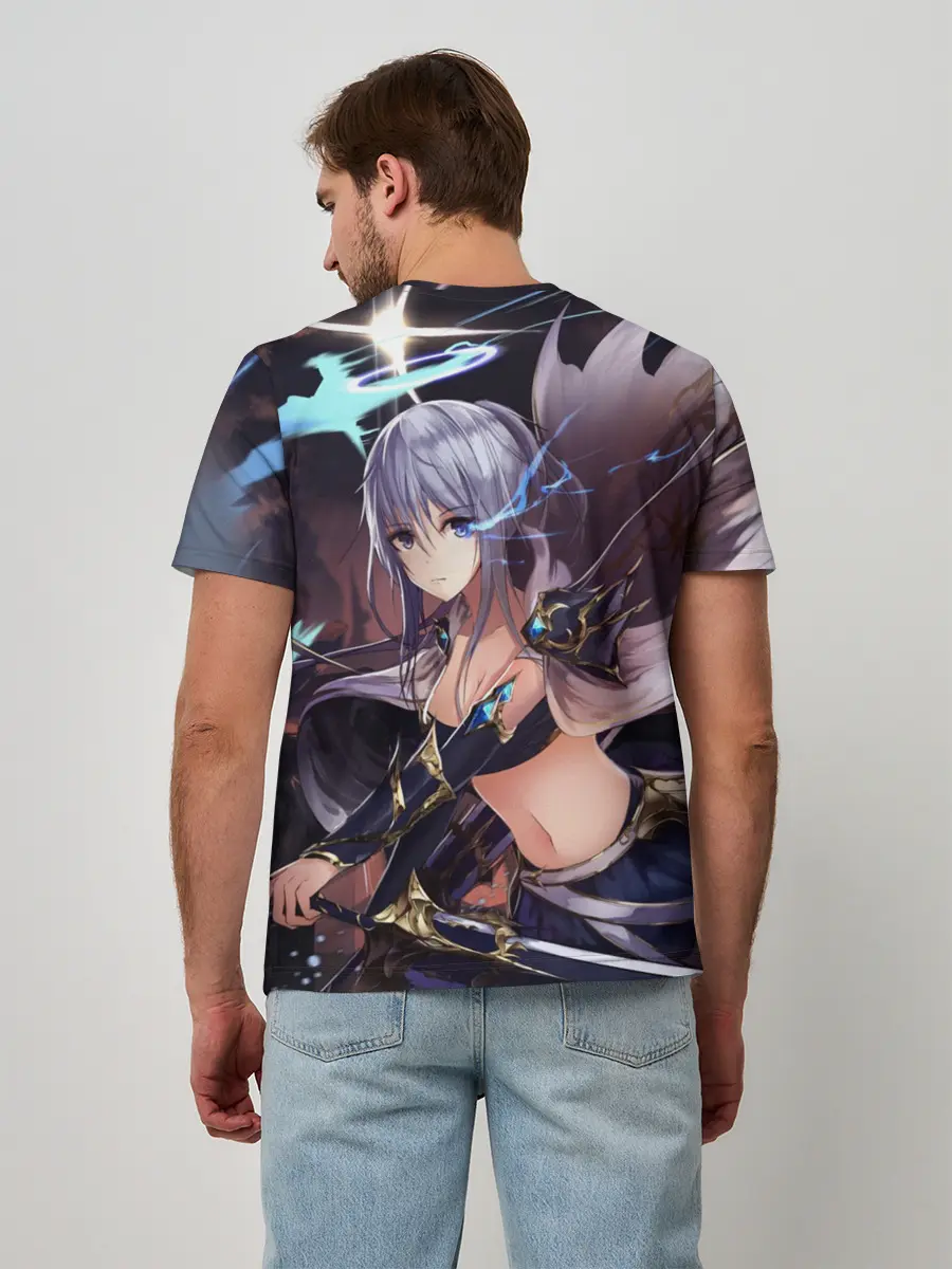 Мужская базовая футболка / ФЭНТЕЗИ АНИМЕ-ВОИТЕЛЬНИЦА