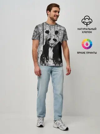 Мужская базовая футболка / Грустная Панда