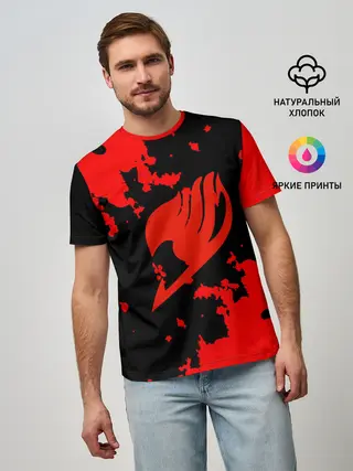Мужская базовая футболка / Хвост Феи красные зоны