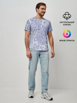 Мужская базовая футболка / Капли на Стекле