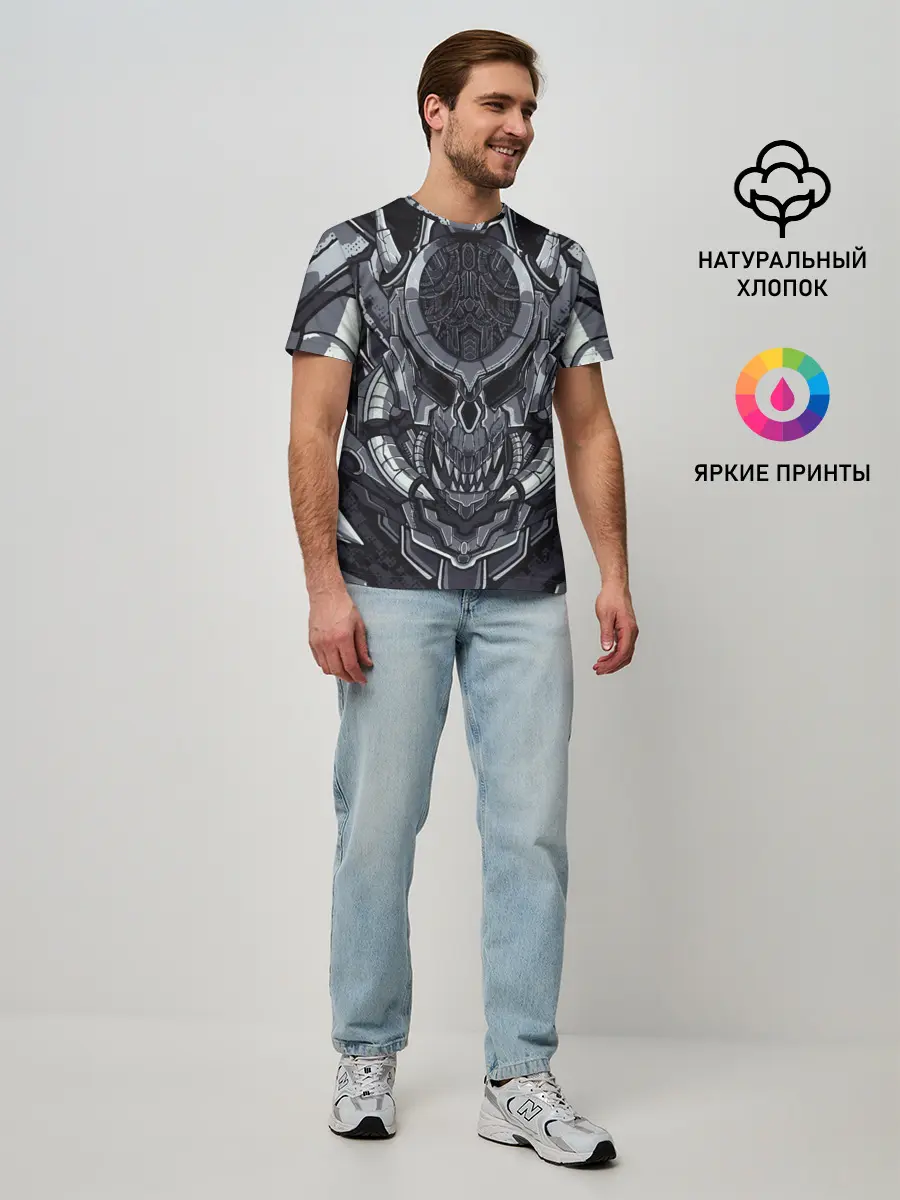 Мужская базовая футболка / Механический робот