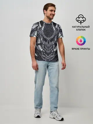 Мужская базовая футболка / Механический робот