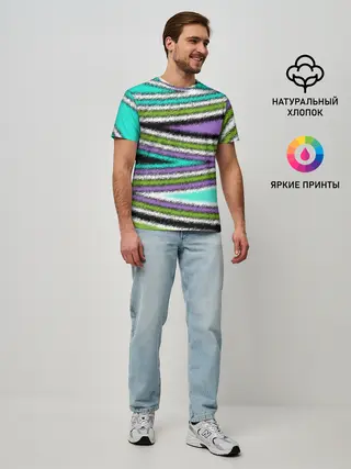 Мужская базовая футболка / Абстрактный асимметричный