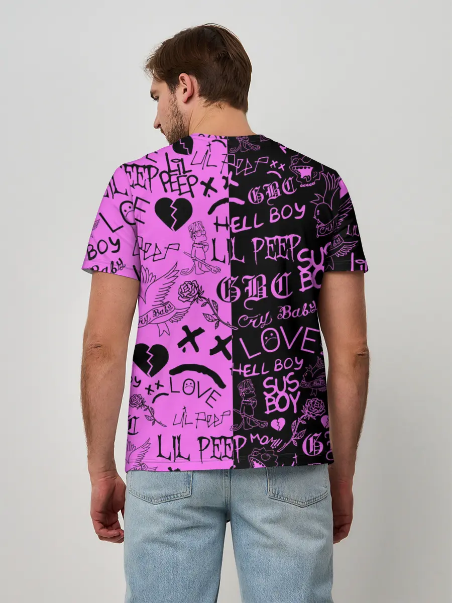 Мужская базовая футболка / LIL PEEP LOGOBOMBING BLACK PINK