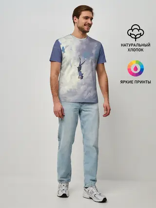 Мужская базовая футболка / Летящая девушка