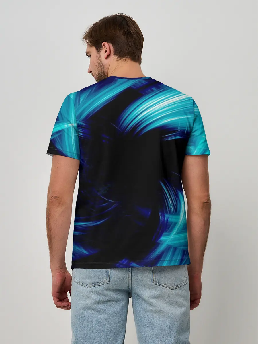 Мужская базовая футболка / Неоновый вихрь