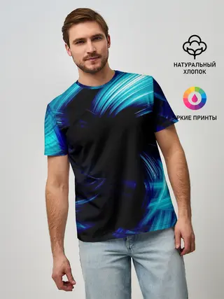 Мужская базовая футболка / Неоновый вихрь