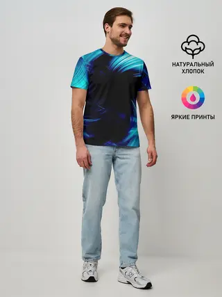 Мужская базовая футболка / Неоновый вихрь