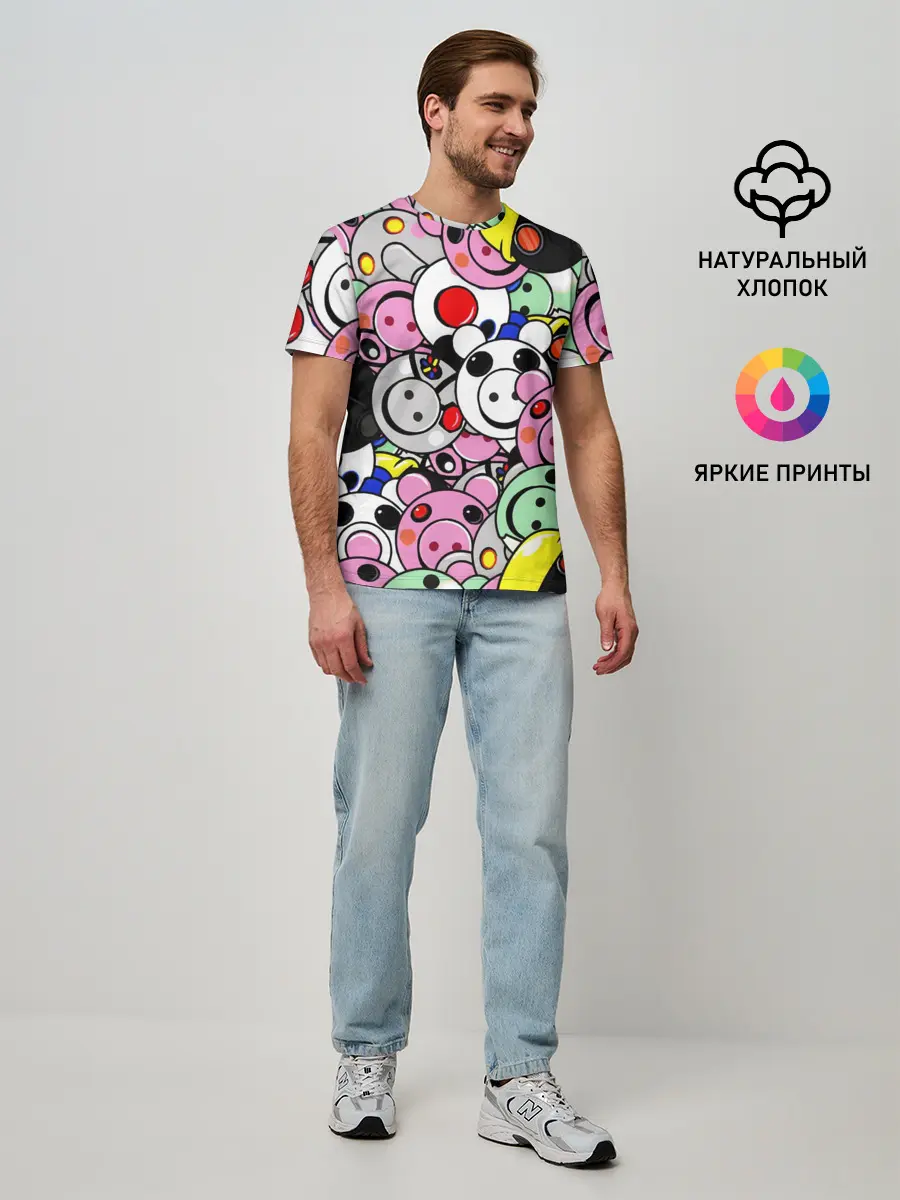 Мужская базовая футболка / ROBLOX PIGGY