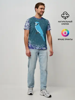 Мужская базовая футболка / Голубая сойка