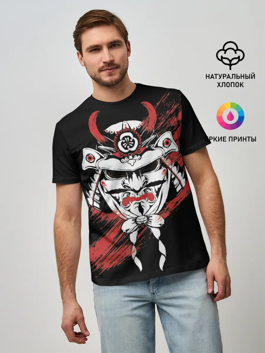 Мужская базовая футболка / Самурай Маска