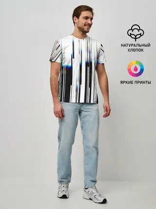 Мужская базовая футболка / Абстракция Глитч